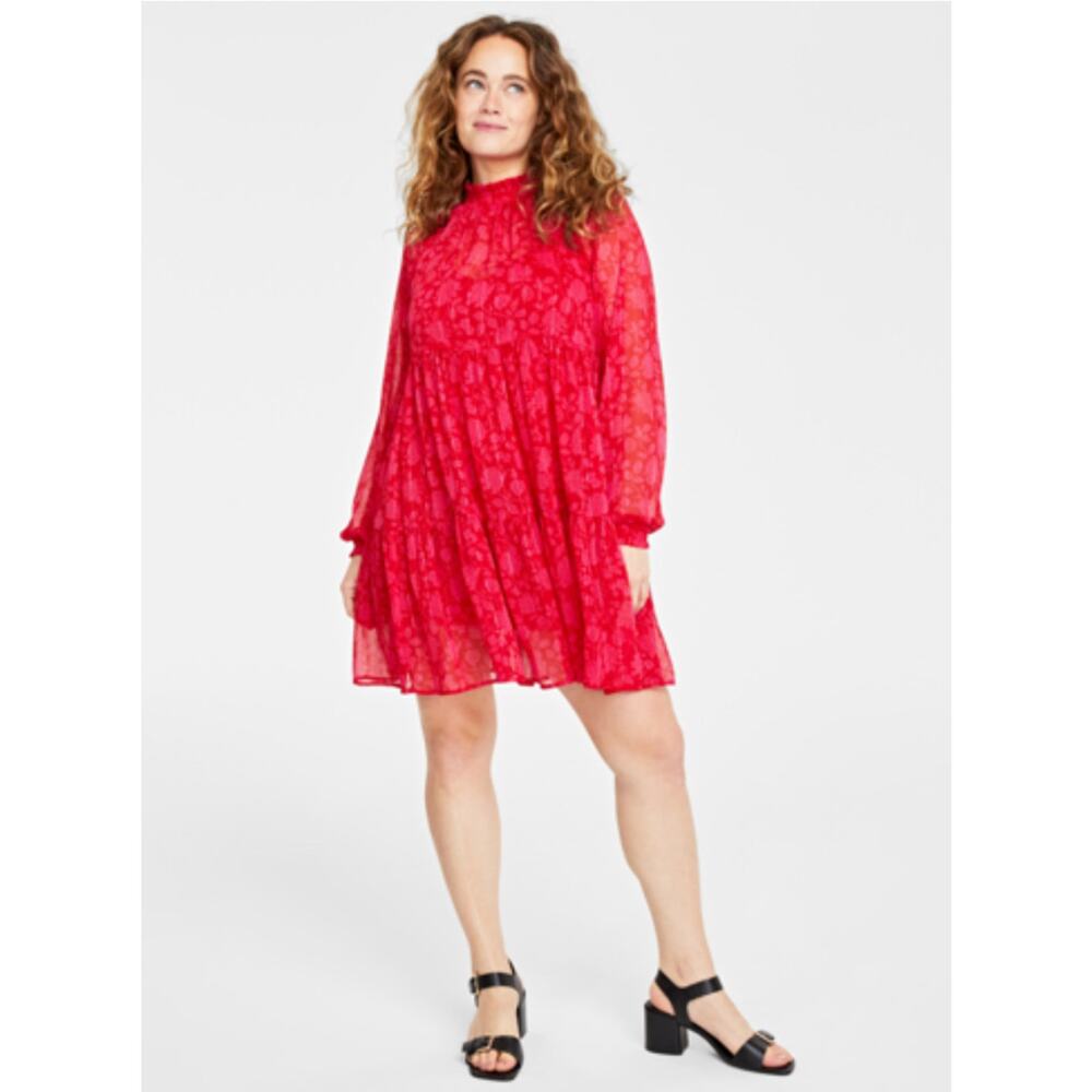 On 34th Macys Plus Dress sz 2X Floral Tiered NEW # H729